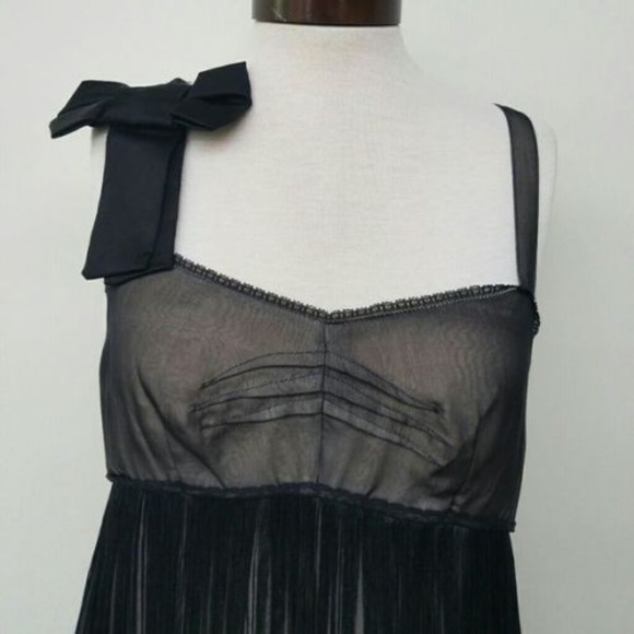 Silk Blend Flapper Fringe Bow Criss Cross Dress - Picture 4 of 4